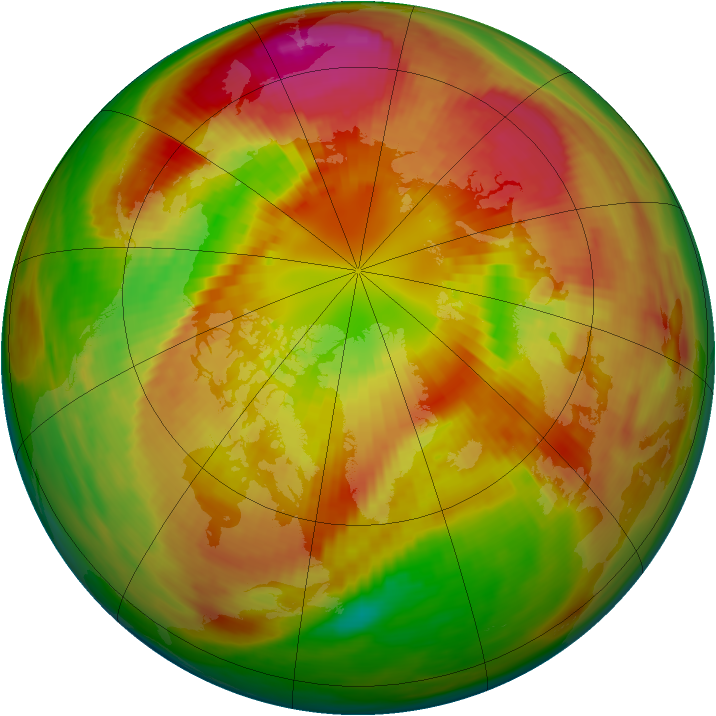 Arctic ozone map for 09 March 1982